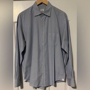EUC⚡️Hartford Blue White Stripe Button Down Shirt XL Cotton Made in Morocco